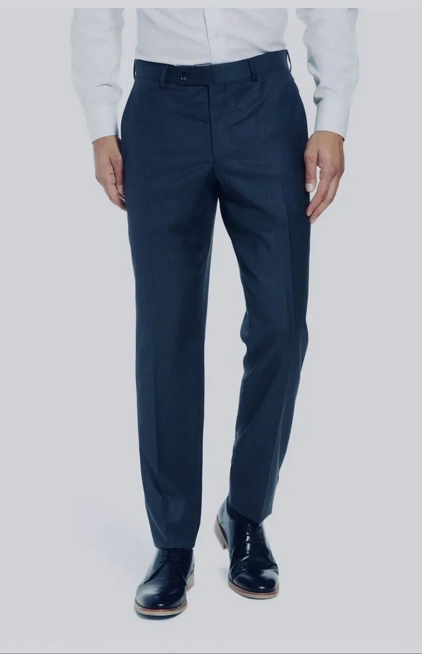 TED BAKER LONDON Charcoal Grey MicroPlaid Jefferson Pants-34R